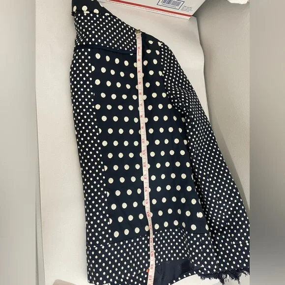 Tory Burch Polka Dots Tweed Textured Cotton Blend Light jacket/blazer sz 8 - Picture 6 of 11